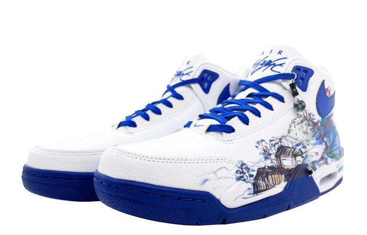 Shop [Scarpe Personalizzate] Nike Flight Legacy ''Bianco-Blu'' BQ4212-103（Team185-依山傍水）