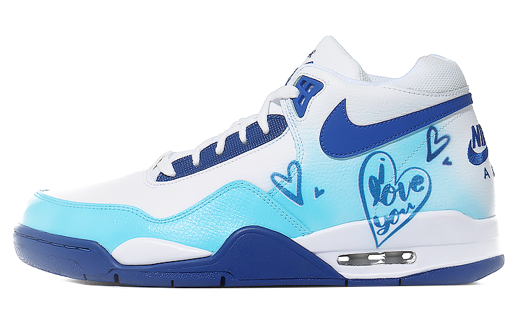 [Custom Shoes] Nike Flight Legacy 'White Blue Heartbeat'