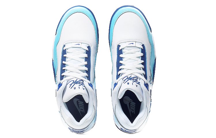 Shop 【客製球鞋】 Nike Flight Legacy 碰撞愛心 心動 舒適 潮流 中筒 復古籃球鞋 男款 白藍