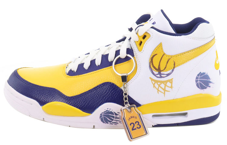 [Custom Shoes] Nike Flight Legacy 'White Blue Yellow Graffiti'