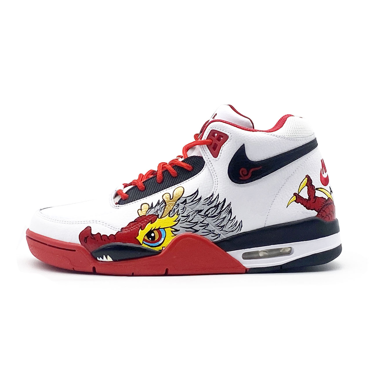 [Custom Shoes] Nike Flight Legacy 'White Dragon'
