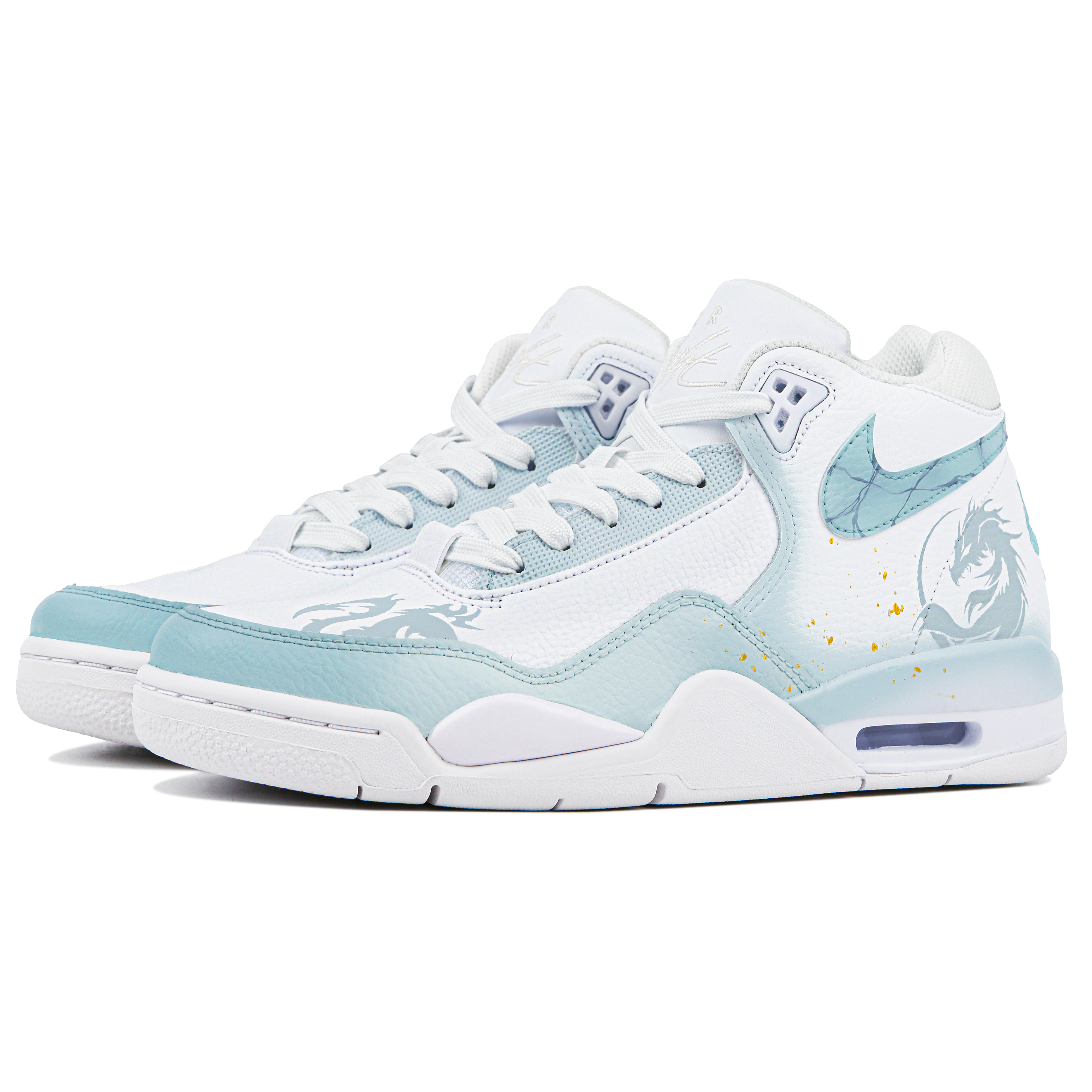 [Custom Shoes] Nike Flight Legacy 'White Jade Dragon' 圖 4