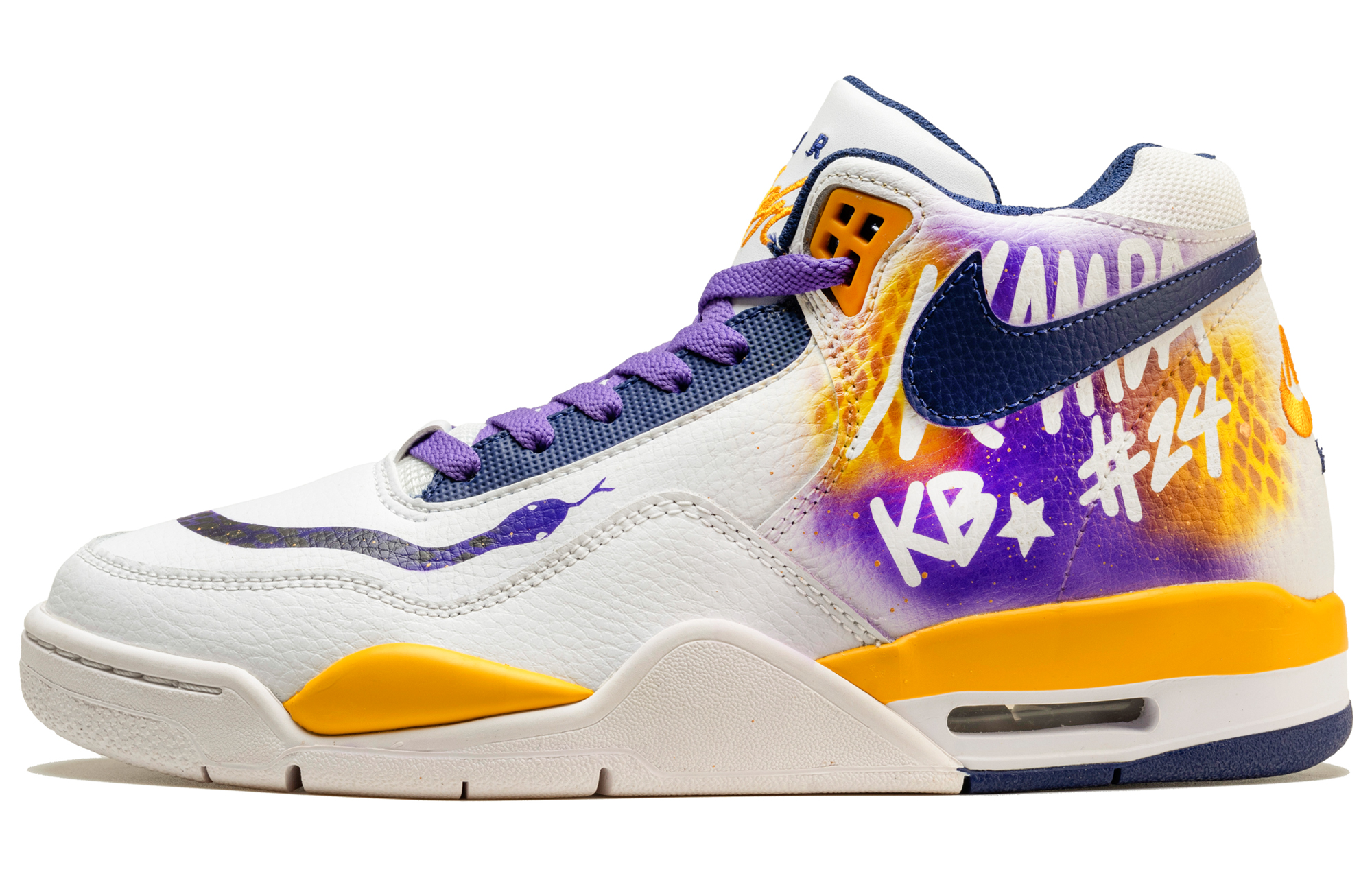 [Custom Shoes] Nike Flight Legacy 'White Purple Yellow Graffiti'