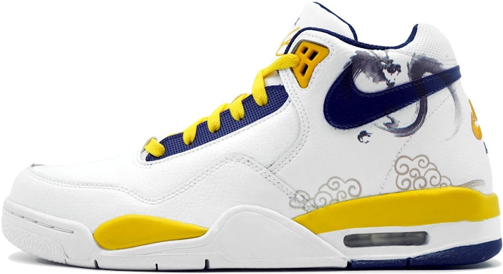 【訂製球鞋】 Nike Flight Legacy 萬花弄 龍騰四海 塗鴉 中國龍系列 防滑耐磨 中幫 復古籃球鞋 男款 白黃藍 Order 【訂製球鞋】 Nike Flight Legacy 萬花弄 龍騰四海 塗鴉 中國龍系列 防滑耐磨 中幫 復古籃球鞋 男款 白黃藍
