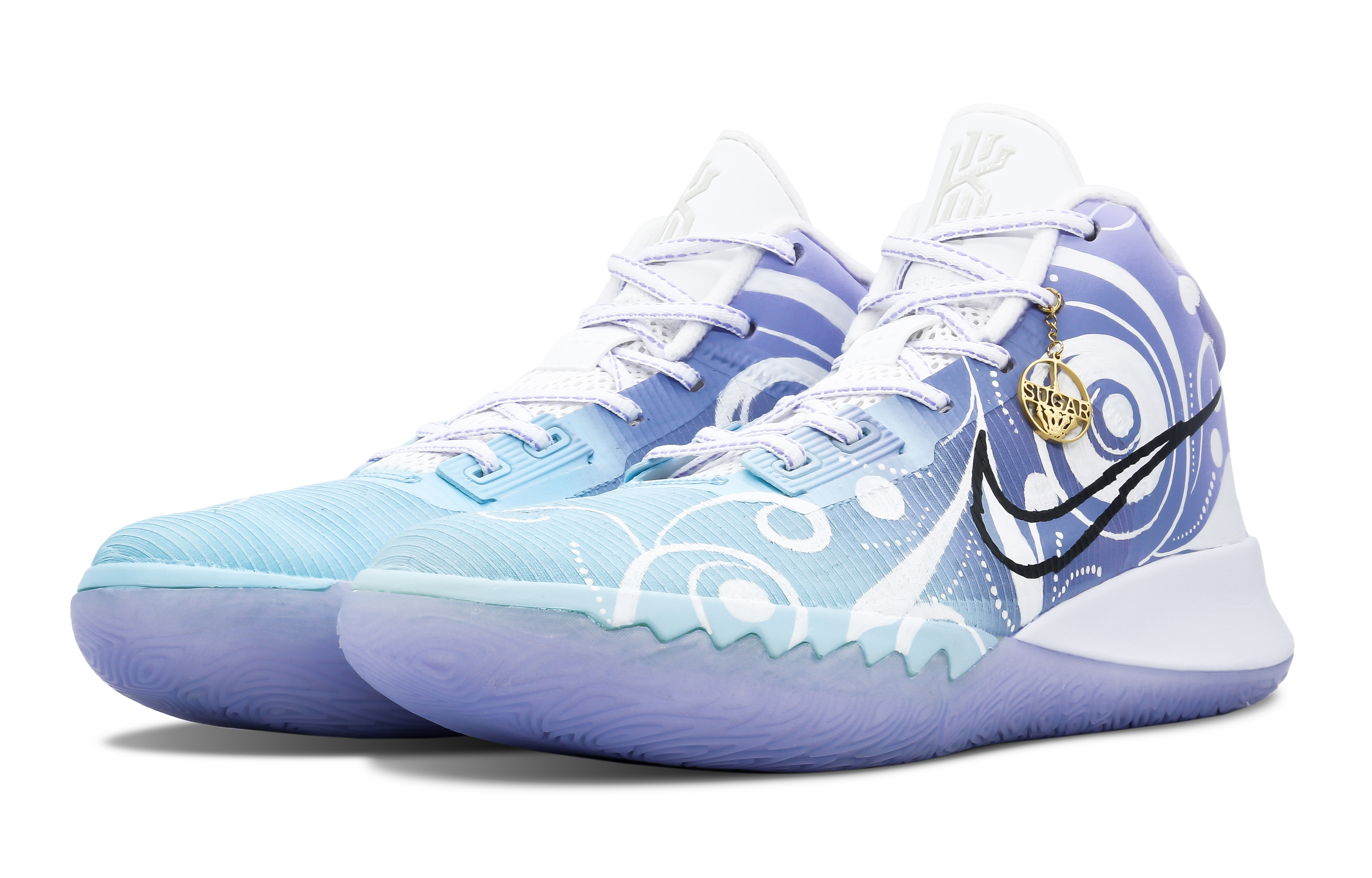 Lookbook [Kasut Custom] Nike Flytrap 4 'Blue Swirl' CT1973-101(Teamone-漩涡蓝)