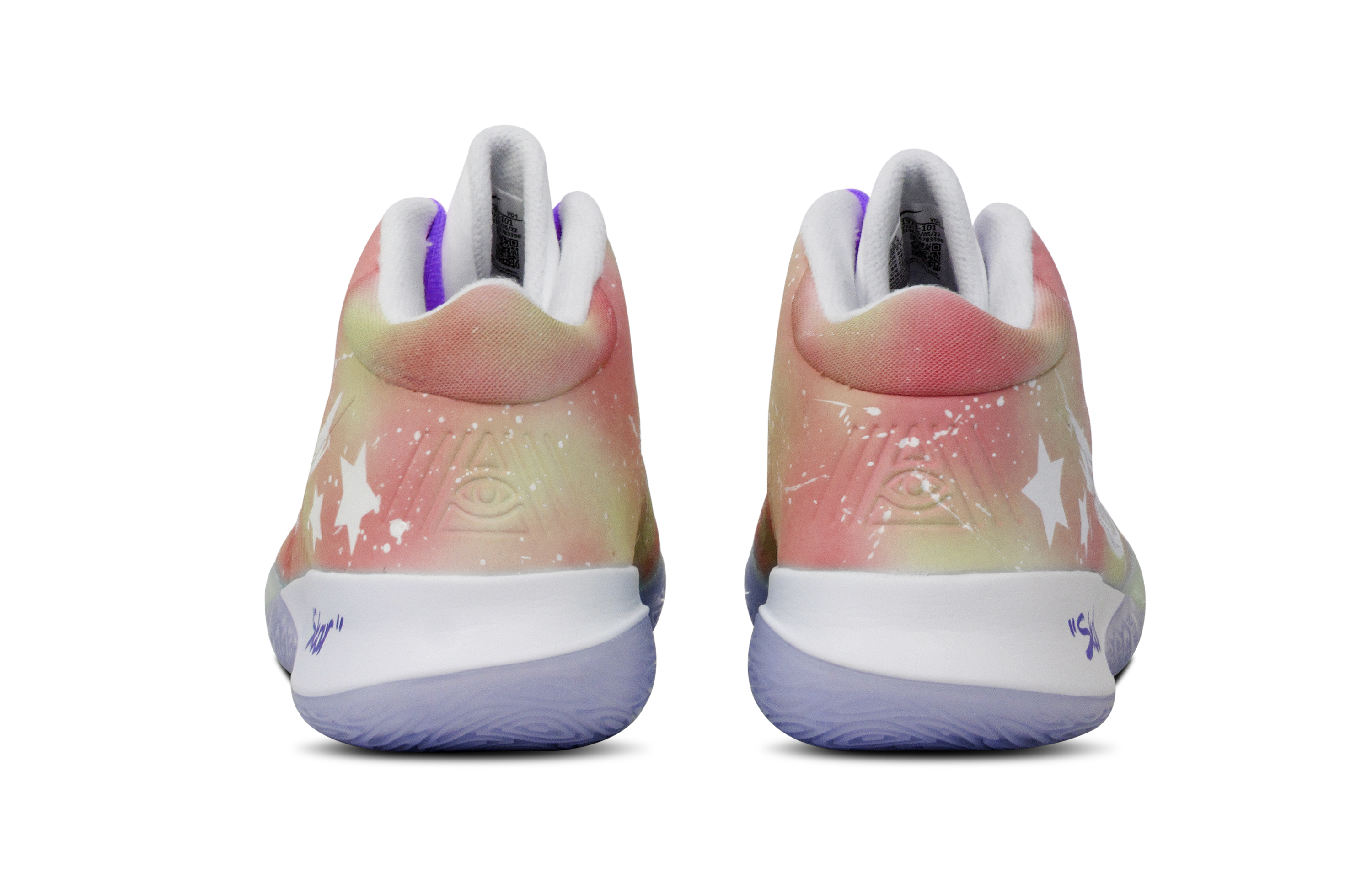 Shop [Kasut Custom] Nike Flytrap 4 'Cosmic Orange Splatter' CT1973-101(Team65-橙色星星)