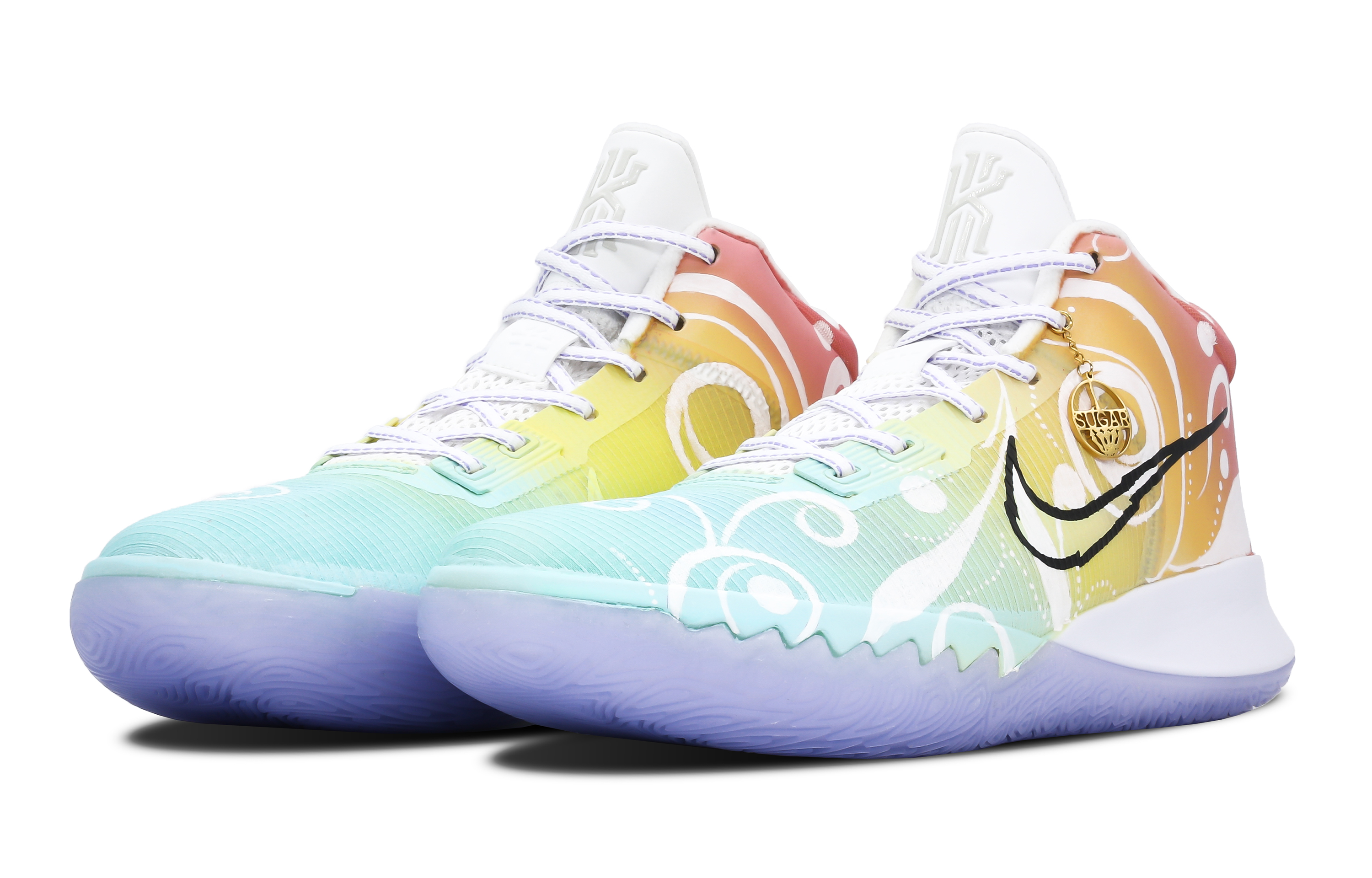 Lookbook [Kasut Custom] Nike Flytrap 4 EP 'Hijau Kuning Merah Berputar' CT1973-101(Teamone-漩涡绿黄红)