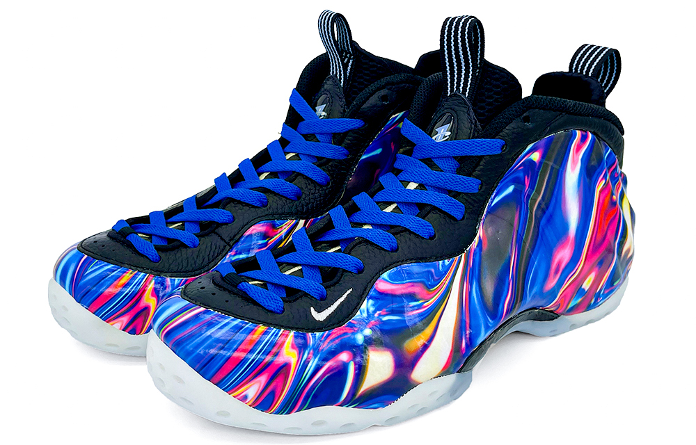 Lookbook 【訂製球鞋】Nike Foamposite One 酸性迷幻噴泡 潮流 氣質 舒適 中筒 復古籃球鞋 男女款 藍黑