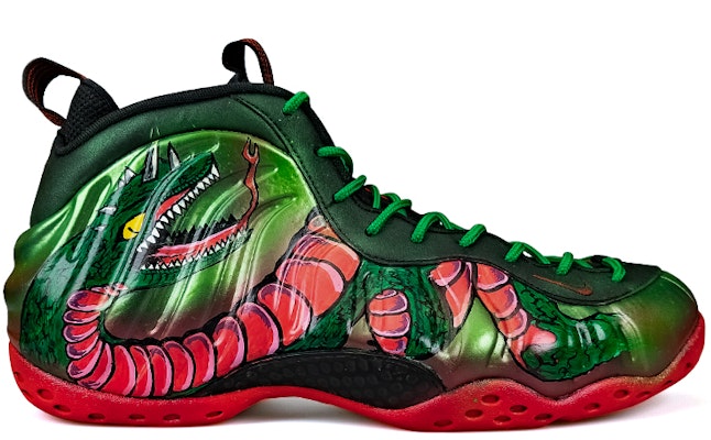 【訂製籃球鞋】Nike Foamposite One 噴泡 般若 蛟龍 百物語 中筒 籃球鞋 男款 紅綠黑 Purchase 【訂製籃球鞋】Nike Foamposite One 噴泡 般若 蛟龍 百物語 中筒 籃球鞋 男款 紅綠黑