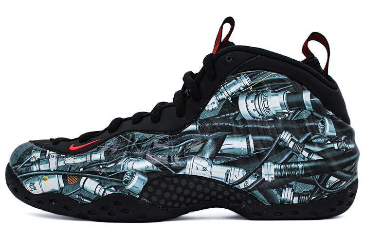 Buy [定制鞋] Nike Foamposite One '黑白' 314996-014(Team2-赛博管线喷)