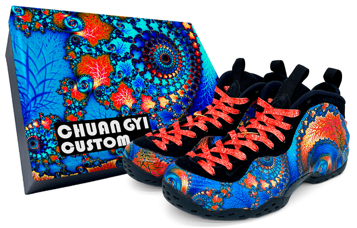 [Custom Shoes] Nike Foamposite One 'Blue Red Swirl'