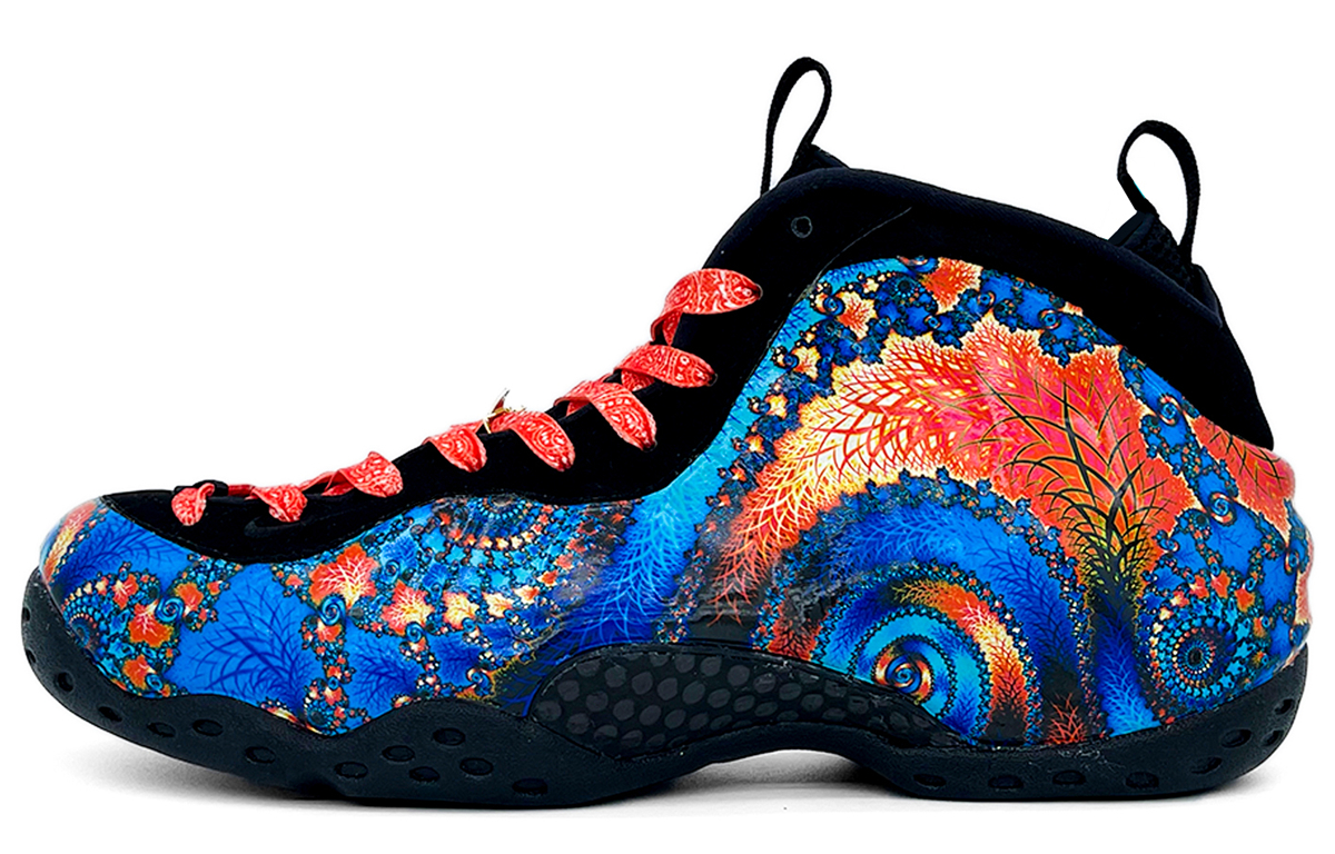 Order [Zapatos Personalizados] Nike Foamposite One 'Remolino Azul Rojo' 314996-012(Team2-漩涡之眼喷)