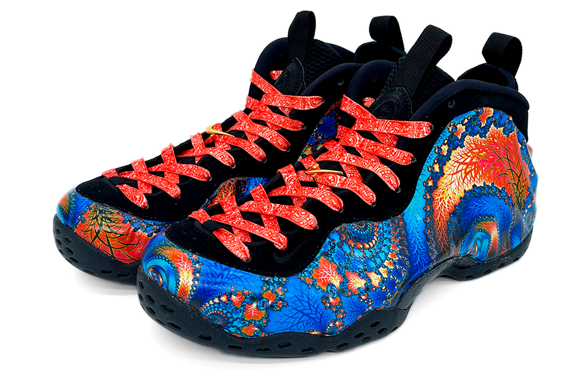 Shop [Zapatos Personalizados] Nike Foamposite One 'Remolino Azul Rojo' 314996-012(Team2-漩涡之眼喷)