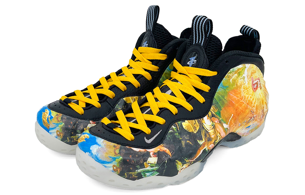 Lookbook 【客製化球鞋】Nike Foamposite One 墮落天使噴泡 防滑耐磨 中筒 復古籃球鞋 男女皆宜 黑黃色