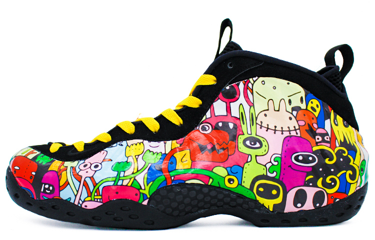 [Custom Shoes] Nike Foamposite One 'Floral Graffiti Red Yellow'