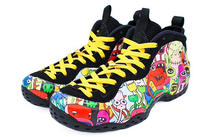 Lookbook 【定制鞋款】耐克泡沫喷华丽红黄花卉涂鸦款 314996-012(Team2-怪兽涂鸦喷)