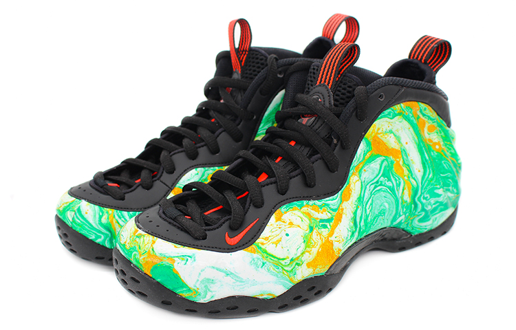 Lookbook 【定制球鞋】 Nike Foamposite One Air Lava 油墨噴泡 中幫 復古籃球鞋 男款 白綠色