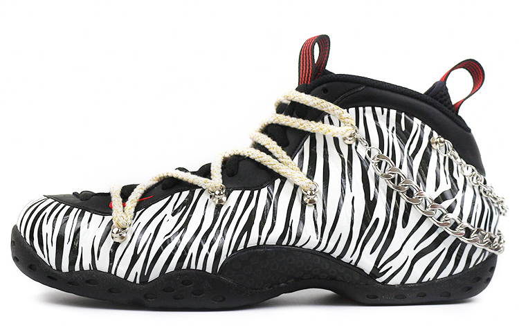 Buy [Zapatos Personalizados] Nike Foamposite One 'Cebra de Lava' 314996-014(Team2-黑白斑马纹）