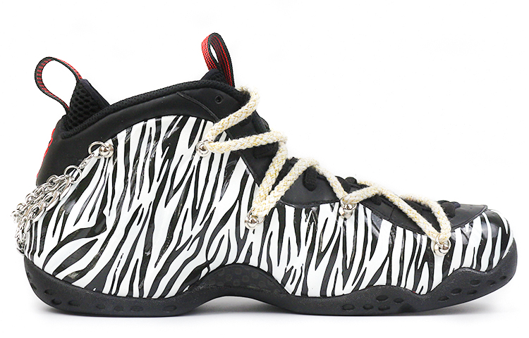 Order [Zapatos Personalizados] Nike Foamposite One 'Cebra de Lava' 314996-014(Team2-黑白斑马纹）