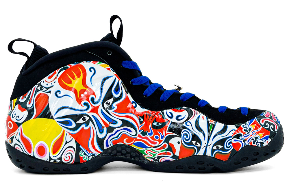 Lookbook [Shoes Custom] Nike Foamposite One 'Peking Opera Merah Biru' 314996-012(Team2-拼接脸谱喷)