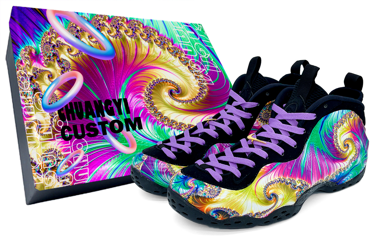 [Custom Shoes] Nike Foamposite One 'Yellow Purple Dimension'