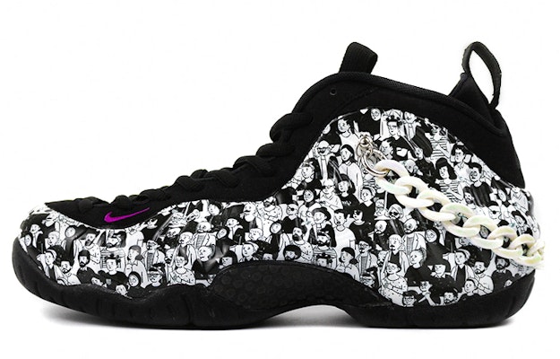 【定制球鞋】Nike Foamposite Pro Air 紫色迷彩噴泡 漫畫人物泡 高筒 復古籃球鞋 男款 黑白色 Buy 【定制球鞋】Nike Foamposite Pro Air 紫色迷彩噴泡 漫畫人物泡 高筒 復古籃球鞋 男款 黑白色