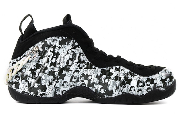 【定制球鞋】Nike Foamposite Pro Air 紫色迷彩噴泡 漫畫人物泡 高筒 復古籃球鞋 男款 黑白色 Order 【定制球鞋】Nike Foamposite Pro Air 紫色迷彩噴泡 漫畫人物泡 高筒 復古籃球鞋 男款 黑白色