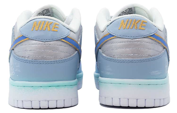 Shop 【定製球鞋】Nike Dunk Low retro 閃電研究所 藍色情人節 聖誕 冰雪奇緣 低幫 板鞋 男款 白藍金 送禮