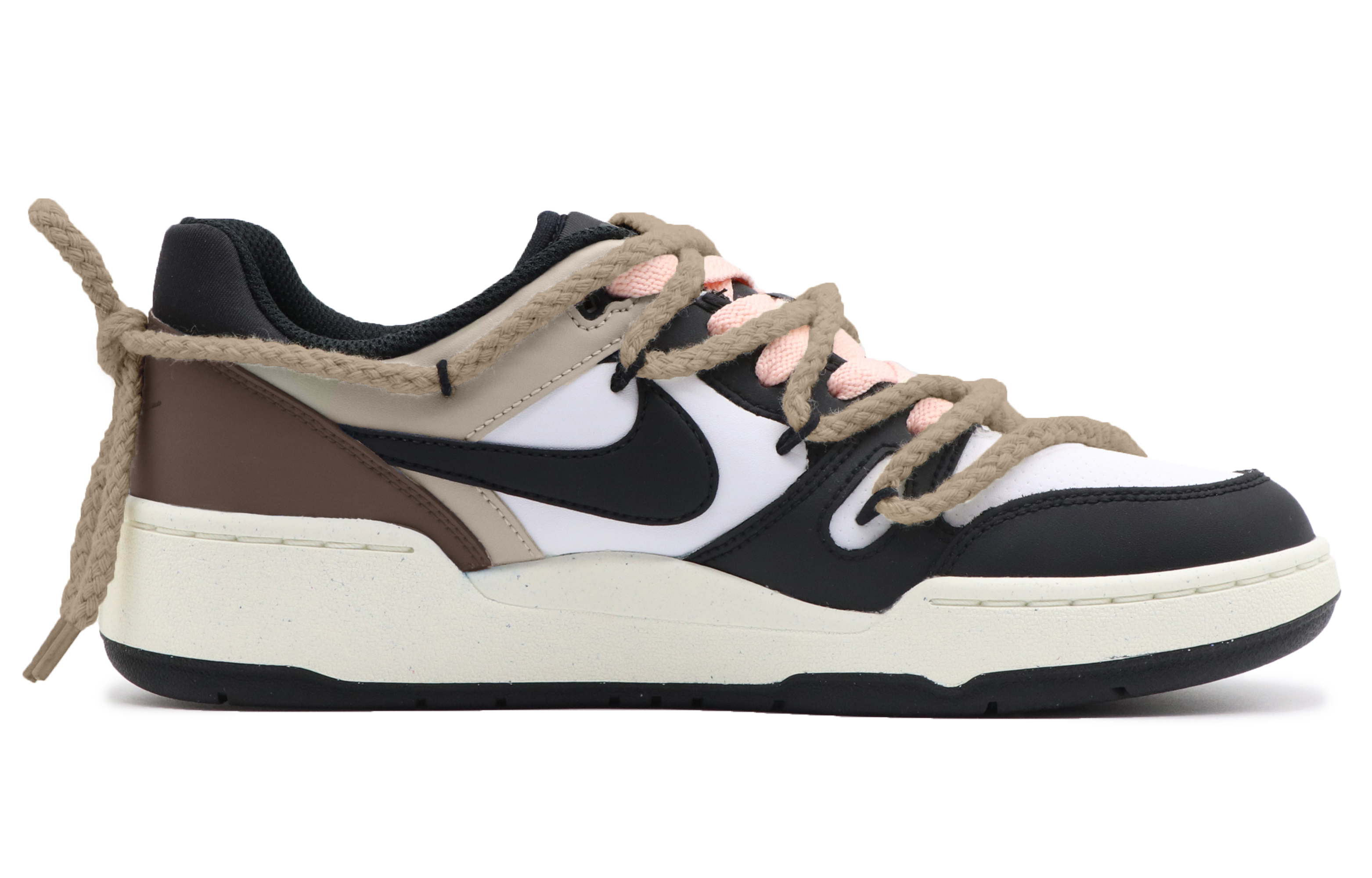 Order 【定製球鞋】Nike Full Force 拿鐵 BBL 戶外遊玩 高街風格美拉德 防滑減震 低筒 板鞋 男款 黑棕粉