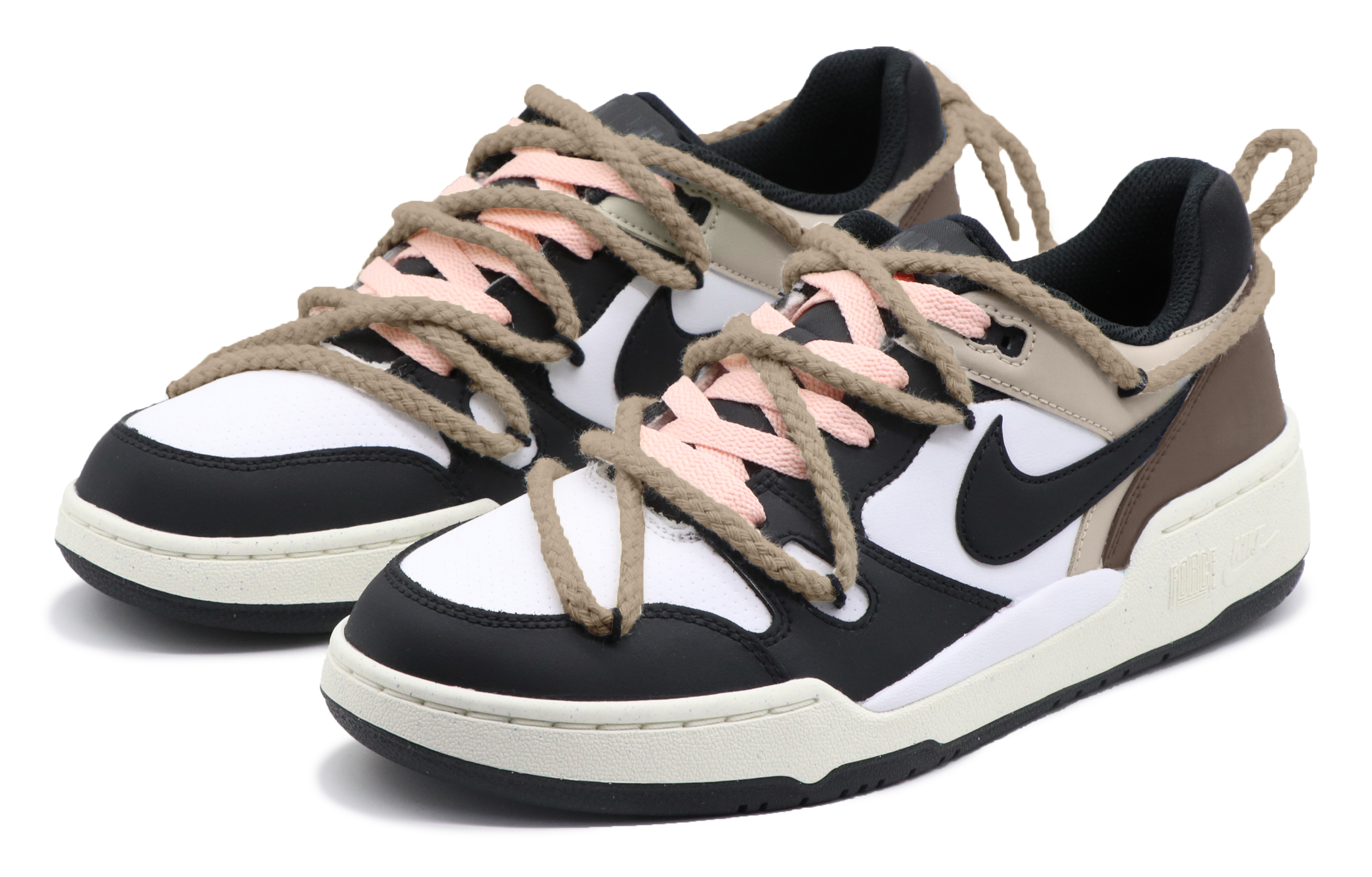 Lookbook 【定製球鞋】Nike Full Force 拿鐵 BBL 戶外遊玩 高街風格美拉德 防滑減震 低筒 板鞋 男款 黑棕粉