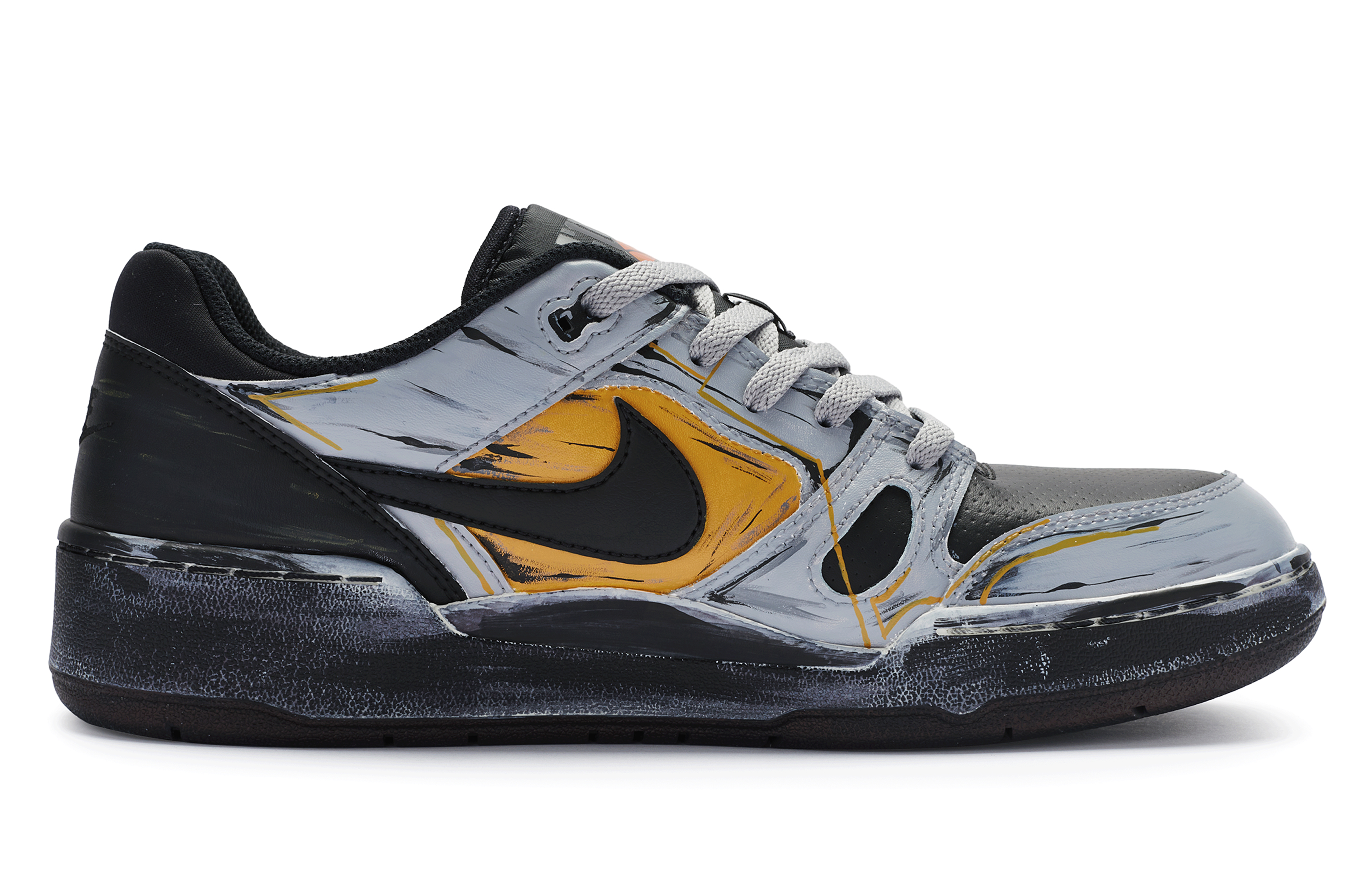 Order 【定製球鞋】Nike Full Force Low 811製造 塗裝核禁區 做舊塗鴉 防滑耐磨 低筒 板鞋 男款 灰黑黃