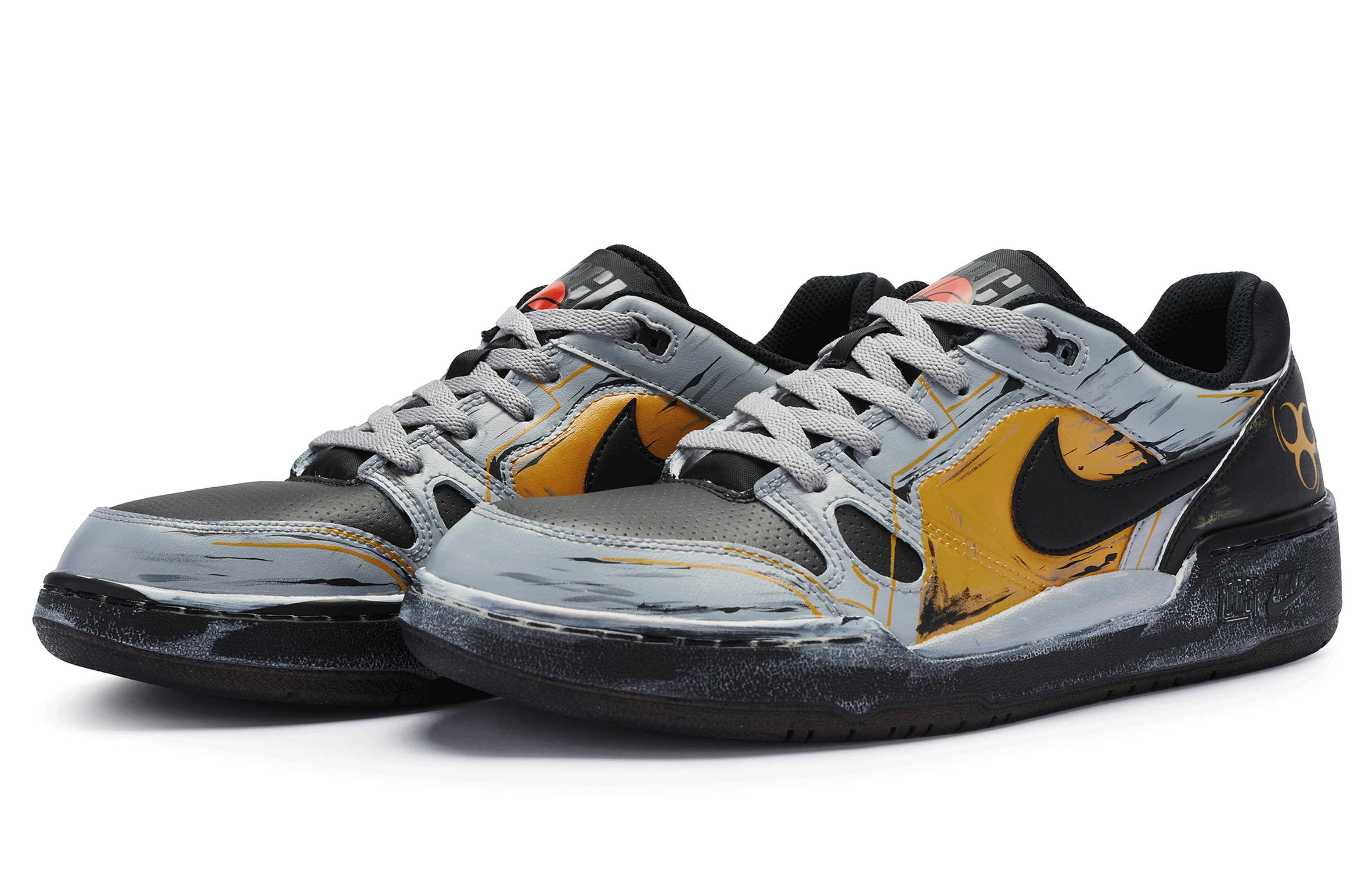 Lookbook 【定製球鞋】Nike Full Force Low 811製造 塗裝核禁區 做舊塗鴉 防滑耐磨 低筒 板鞋 男款 灰黑黃