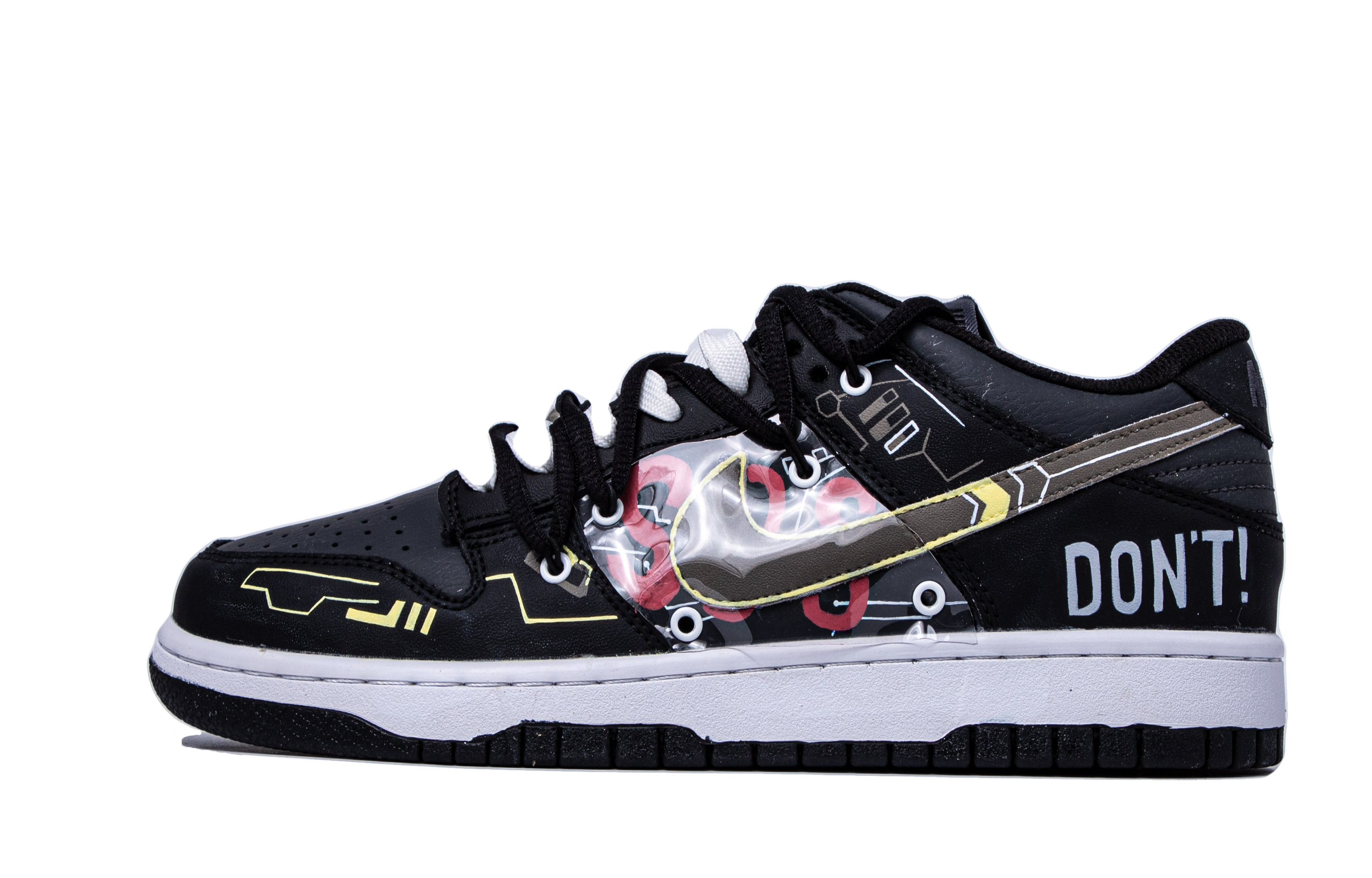 Buy [Sepatu Khusus] Nike FUN FOR FUN SOS KID x Dunk Low 'Da Vinci Hitam-Emas' DH9765-002(TeamM-女款星际战争S-BOX)