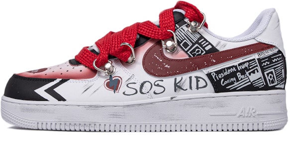 【定制球鞋】Nike Air Force 1 低幫 FUN FOR FUN SOS KID 潮玩聯名定制 男款 白色 板鞋 Buy 【定制球鞋】Nike Air Force 1 低幫 FUN FOR FUN SOS KID 潮玩聯名定制 男款 白色 板鞋