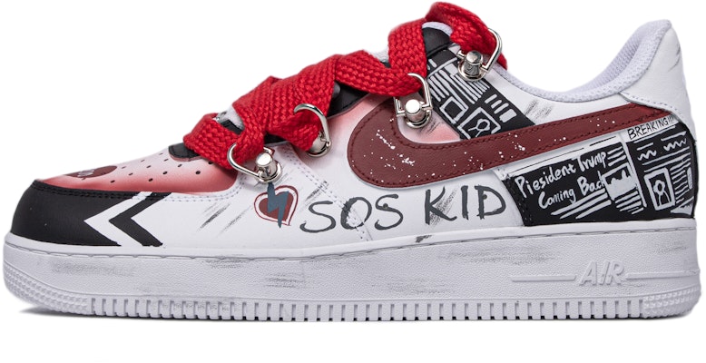【定制球鞋】Nike Air Force 1 低幫 FUN FOR FUN SOS KID 潮玩聯名定制 男款 白色 板鞋 Buy 【定制球鞋】Nike Air Force 1 低幫 FUN FOR FUN SOS KID 潮玩聯名定制 男款 白色 板鞋