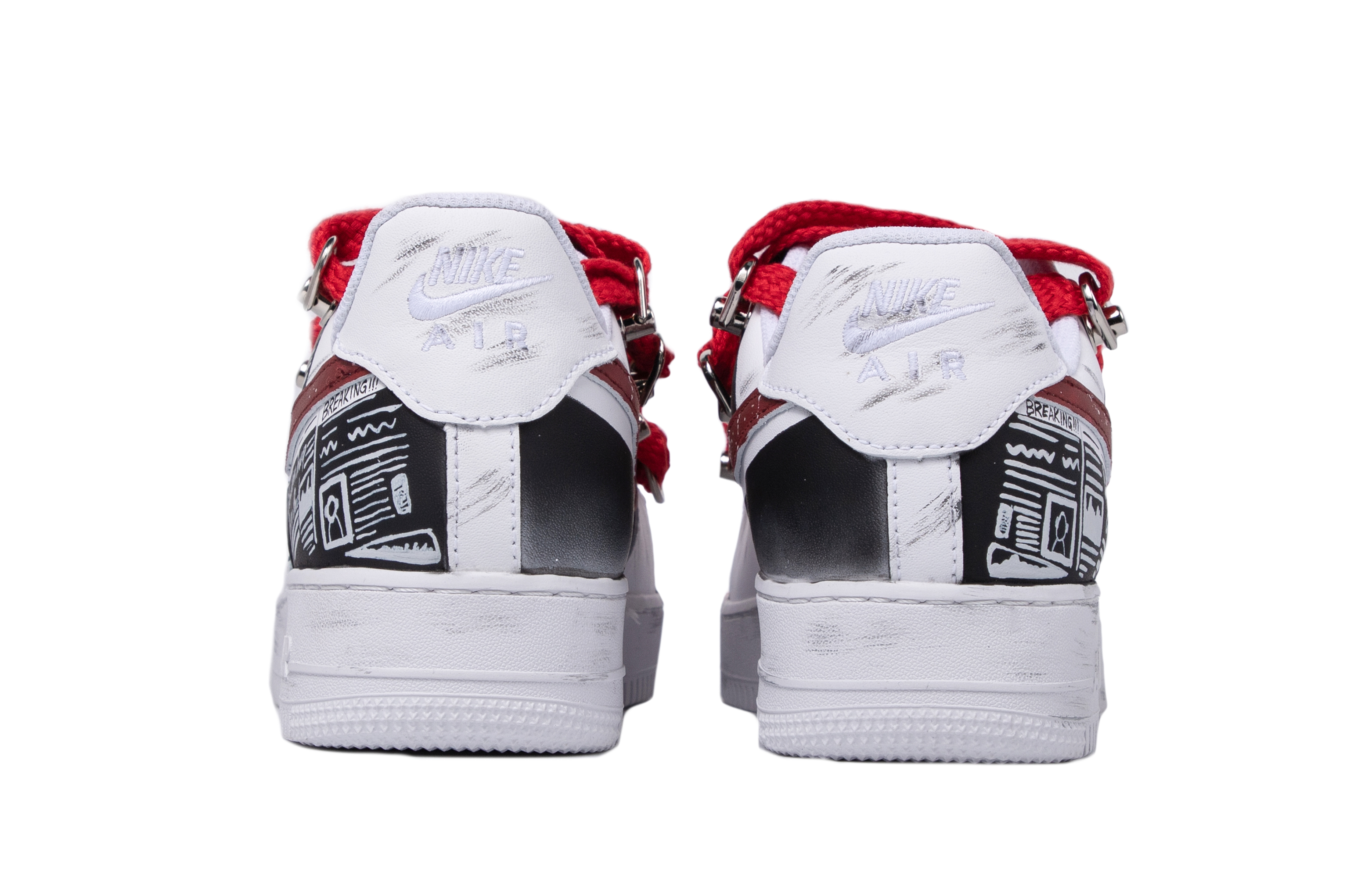 Shop 【定制球鞋】Nike Air Force 1 低幫 FUN FOR FUN SOS KID 潮玩聯名定制 男款 白色 板鞋