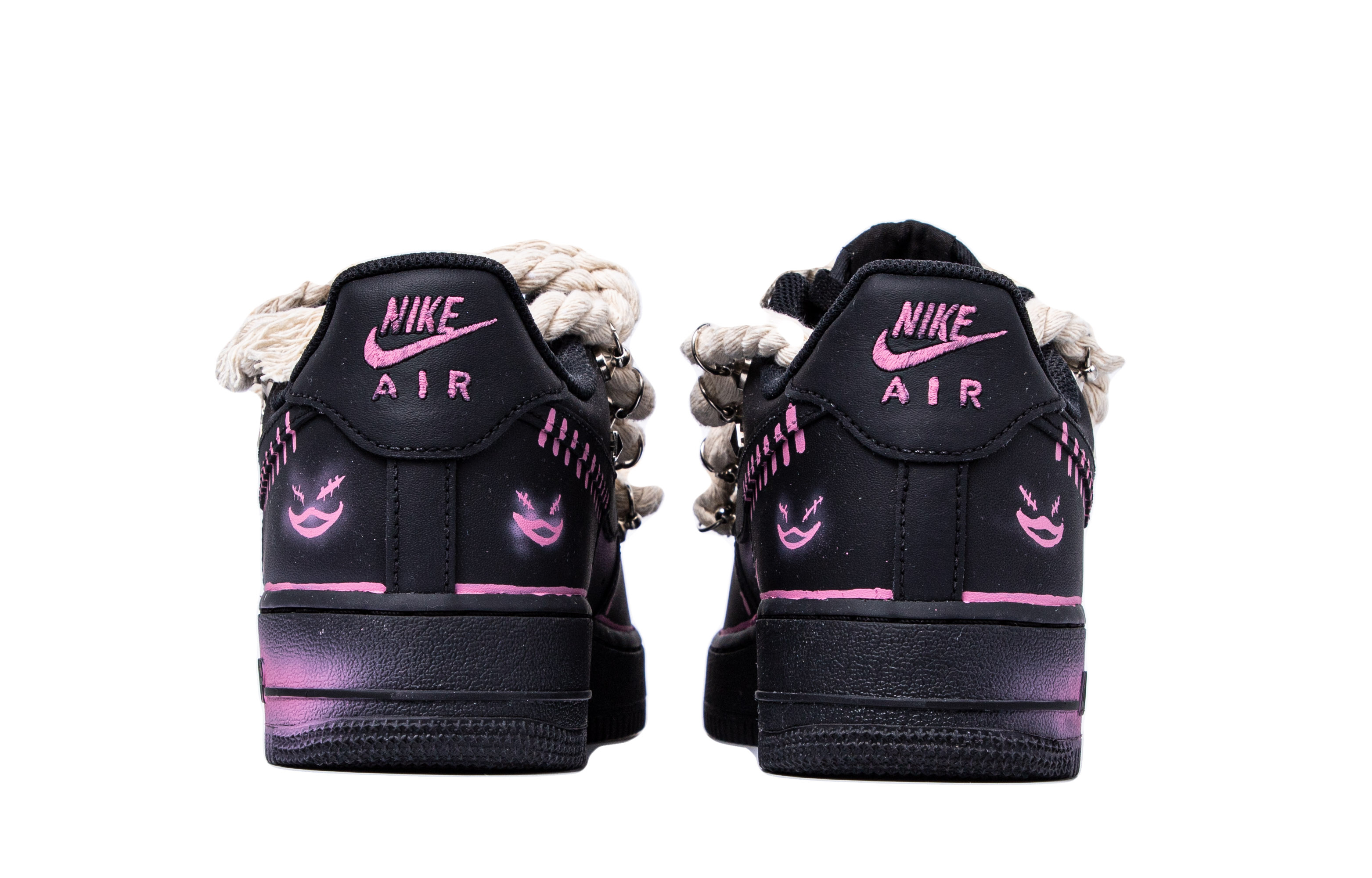 Purchase 【定制球鞋】 Nike Air Force 1 Low FUN FOR FUN SOS KID 潮玩聯名定制 潮玩 集體失控 低筒 板鞋 GS 黑粉