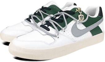 【定制球鞋】Nike SB Delta Force VULC 哈利波特 斯萊特林 解構雙鞋帶 做舊 徽章掛墜 低幫 板鞋 男女同款 白綠 Lookbook 【定制球鞋】Nike SB Delta Force VULC 哈利波特 斯萊特林 解構雙鞋帶 做舊 徽章掛墜 低幫 板鞋 男女同款 白綠