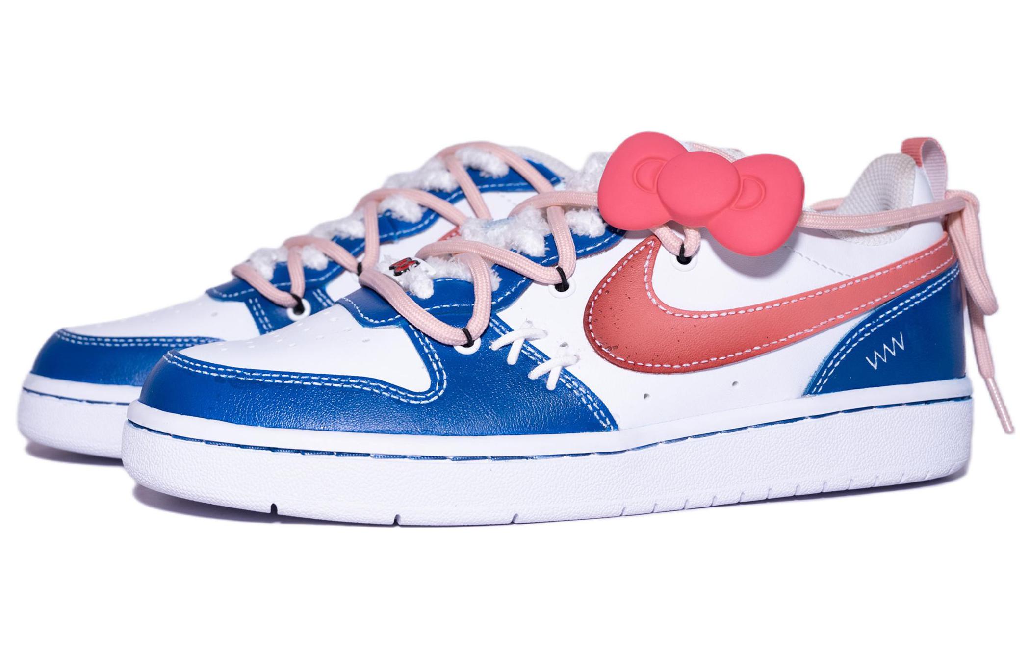 Lookbook [Sepatu Kustom] Nike Hello Kitty x Court Borough Low 2 'Putih Gradasi Pita' BQ5448-100(Team61-凯蒂小猫)