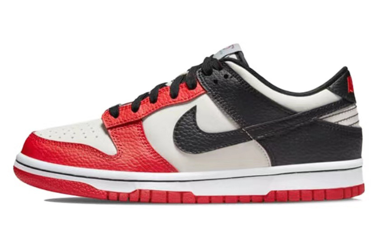 Details for 【定制球鞋】Nike Dunk Low EMB "芝加哥" 熱浪製作 CNY 恭喜發財 解構綁帶 復古 低幫 板鞋 GS 紅色