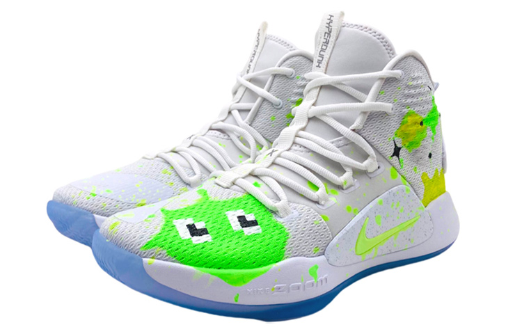 Lookbook 【定制鞋款】耐克 Hyperdunk X '涂鸦溅射' AO7890-101(TeamS-男款涂鸦泼墨白绿)
