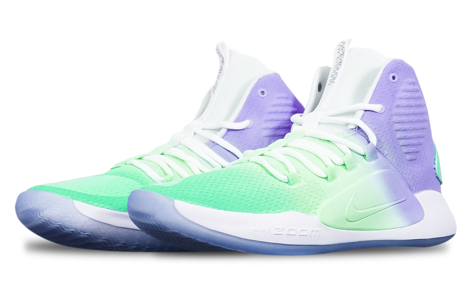 Lookbook [Sneakers Kustom] Nike Hyperdunk X 'Macaron Hijau Ungu Pudar' AO7890-101(TeamT-三色渐变绿紫S-BOX)