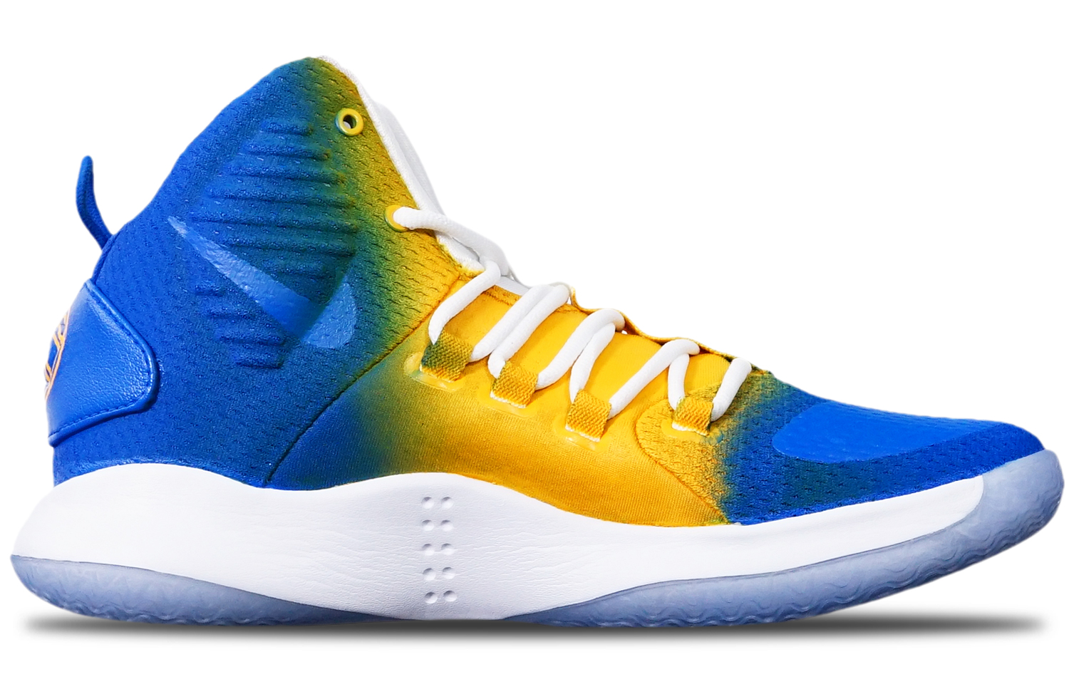 Order [Kasut Custom] Nike Hyperdunk X 'Warriors Gradient Biru Kuning' AO7890-101(TeamT-勇士队中帮蓝黄渐变)