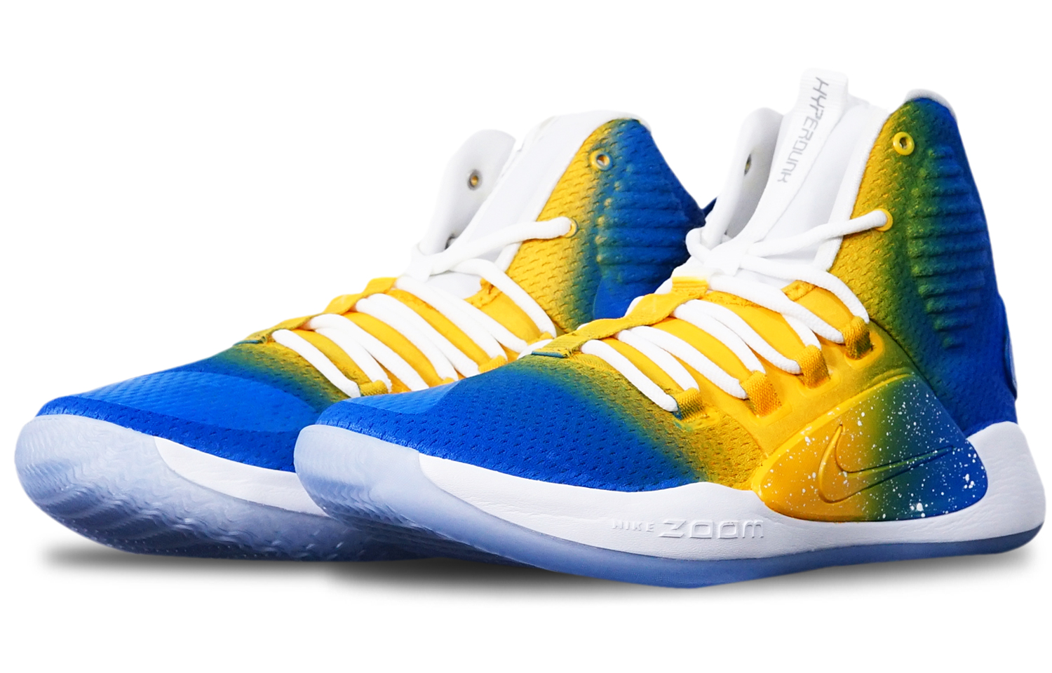 Lookbook [Kasut Custom] Nike Hyperdunk X 'Warriors Gradient Biru Kuning' AO7890-101(TeamT-勇士队中帮蓝黄渐变)