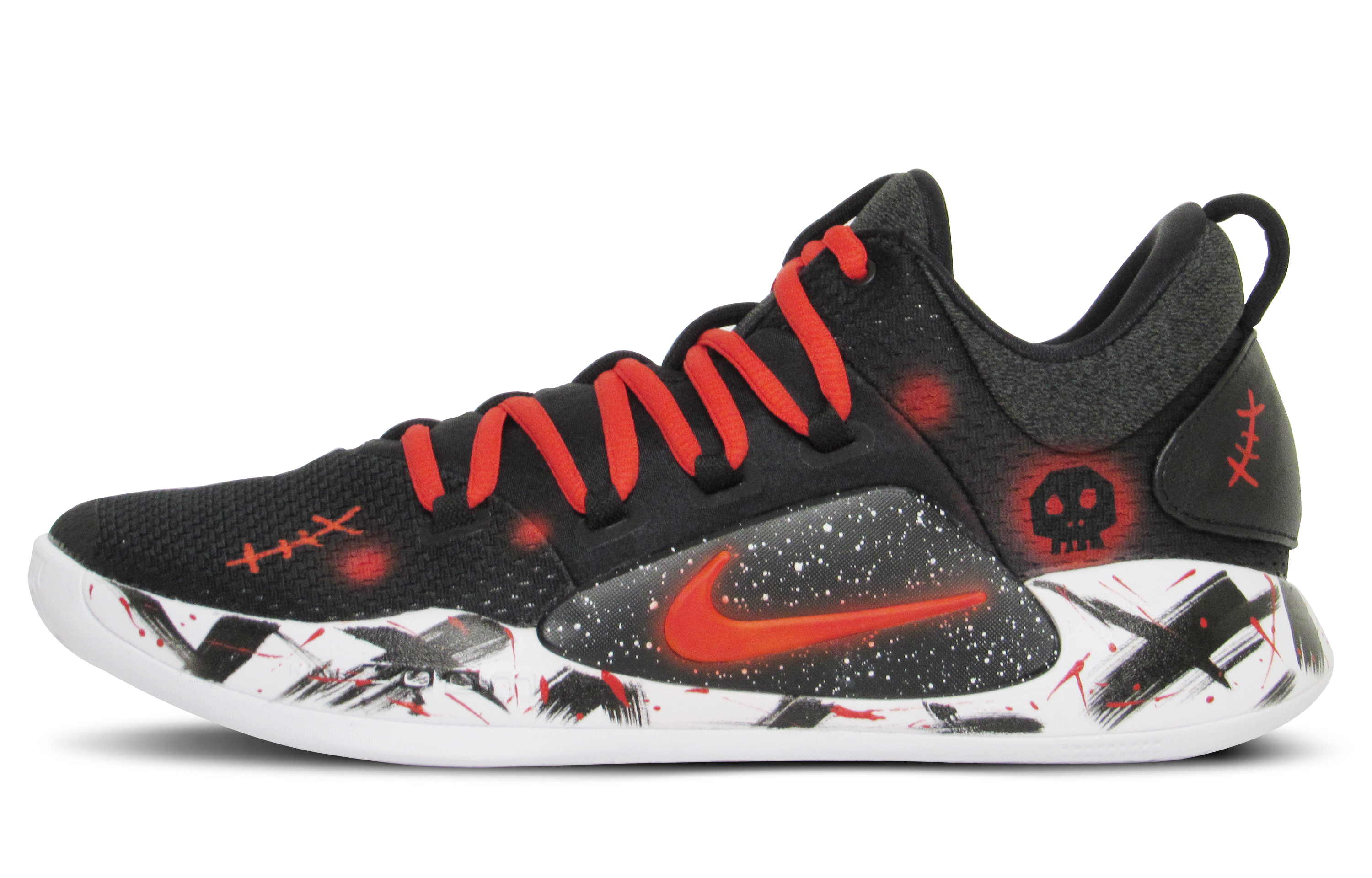 [Custom Shoes] Nike Hyperdunk X Low 'Blood Skull Black-Red Graffiti'