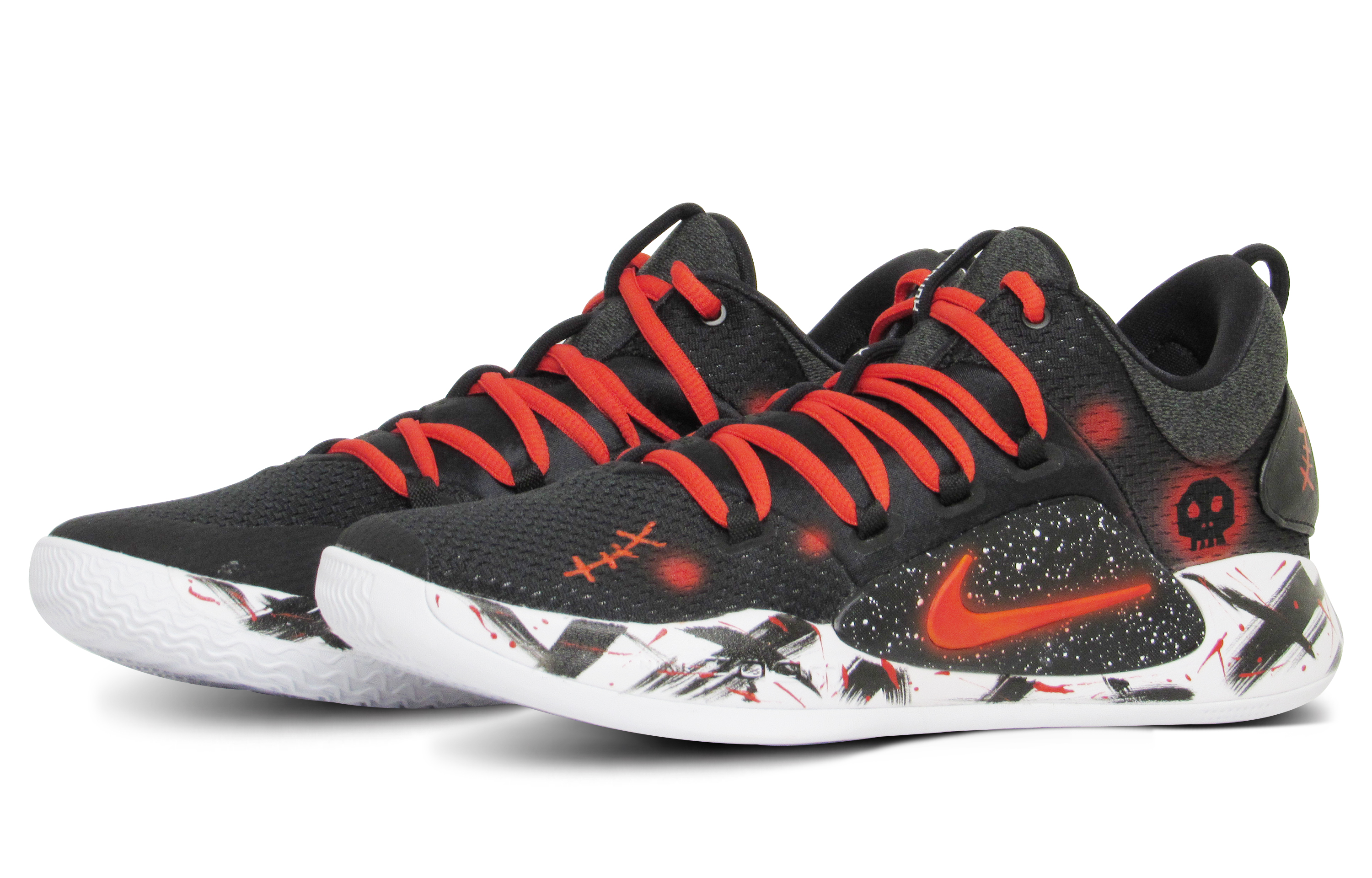 Lookbook [定制鞋] 耐克Hyperdunk X Low '血骷髅黑红涂鸦' AR0465-003(Team65-黑色骷髅)