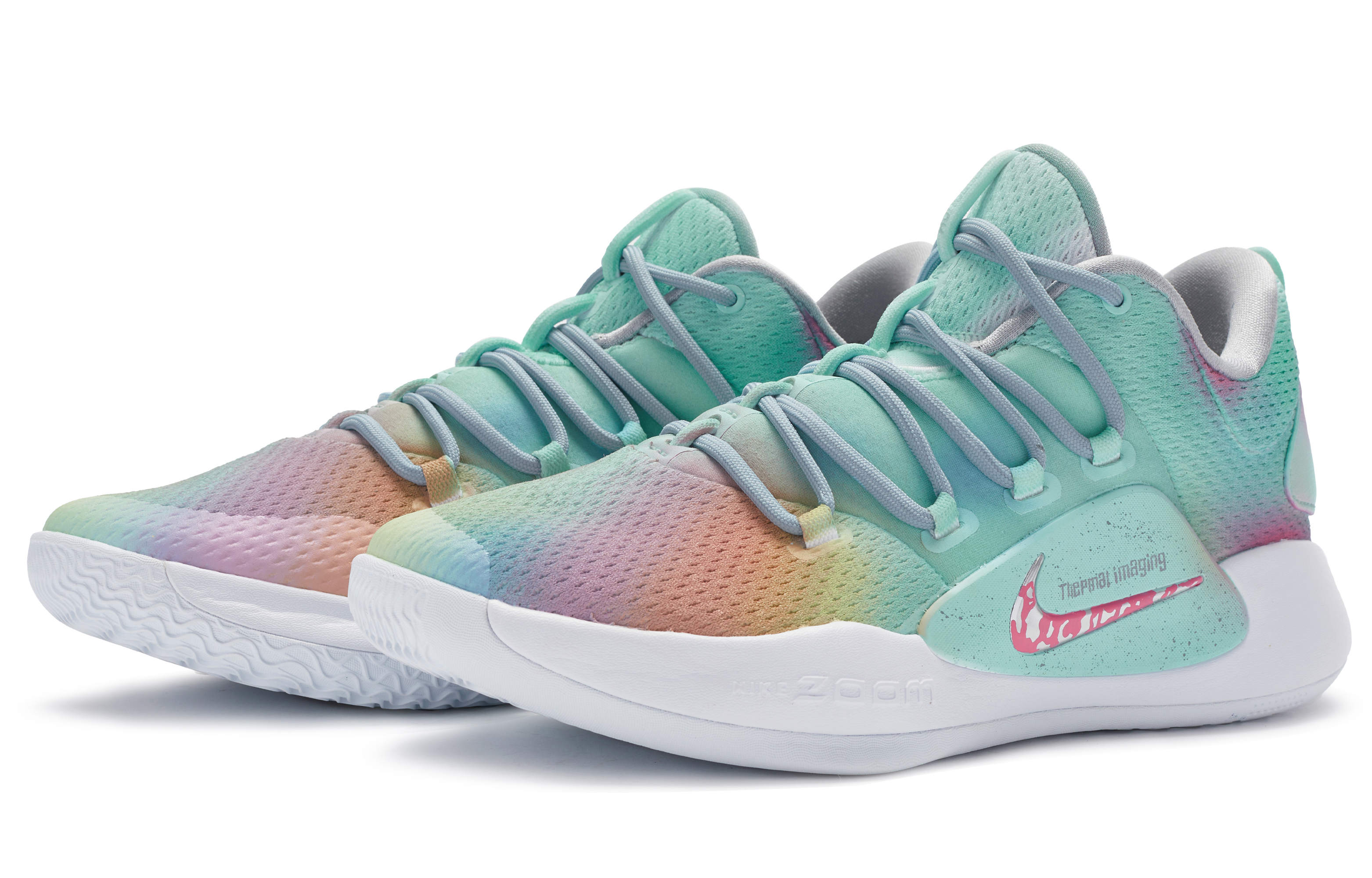 Lookbook [Sepatu Kustom] Nike Hyperdunk X Low 'Gradasi Hijau Ungu Kuning' AR0465-100(TeamR-男款热成像)