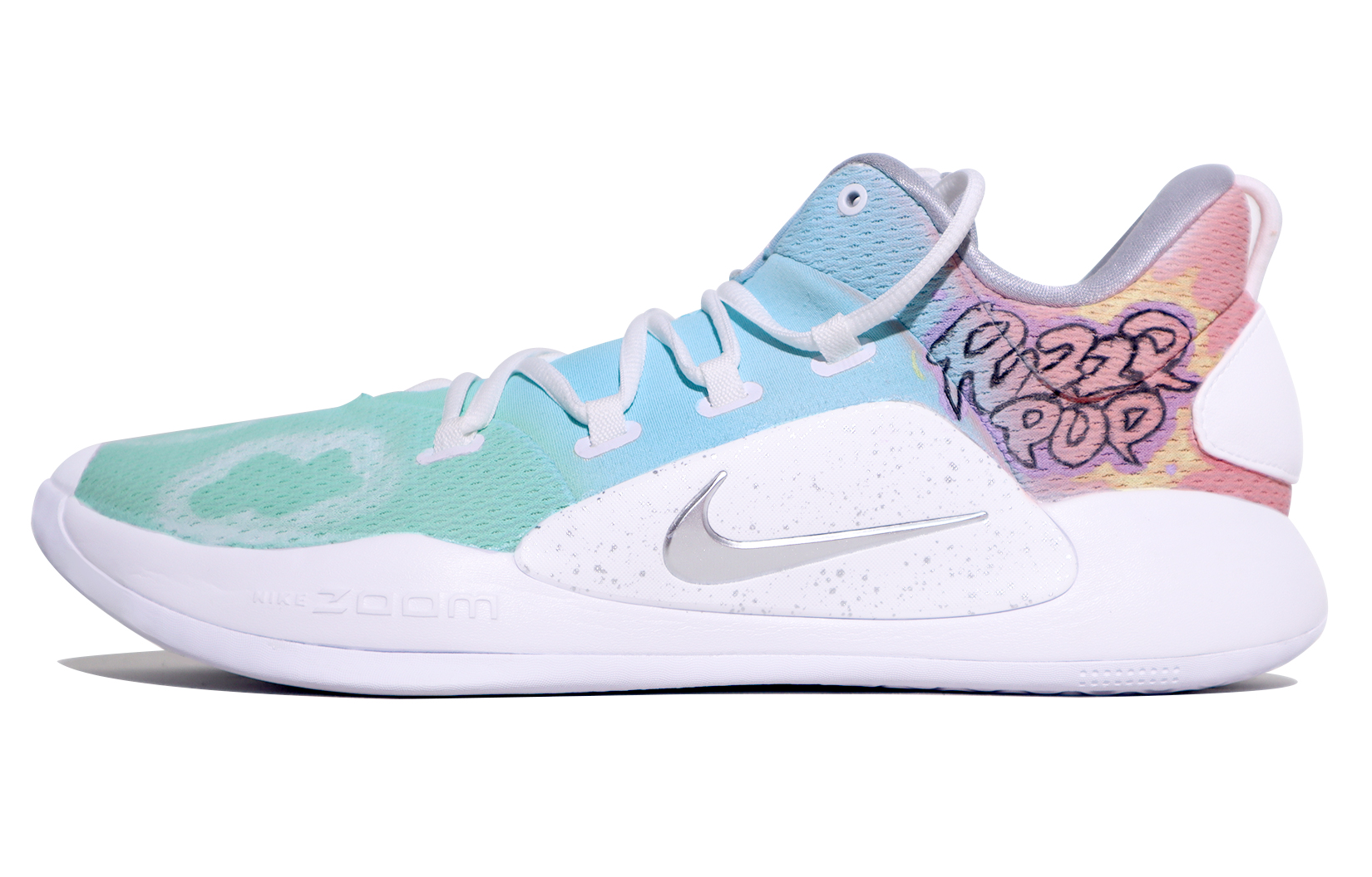 [Custom Shoes] Nike Hyperdunk X Low 'Marshmallow Graffiti Fade Pink Blue'