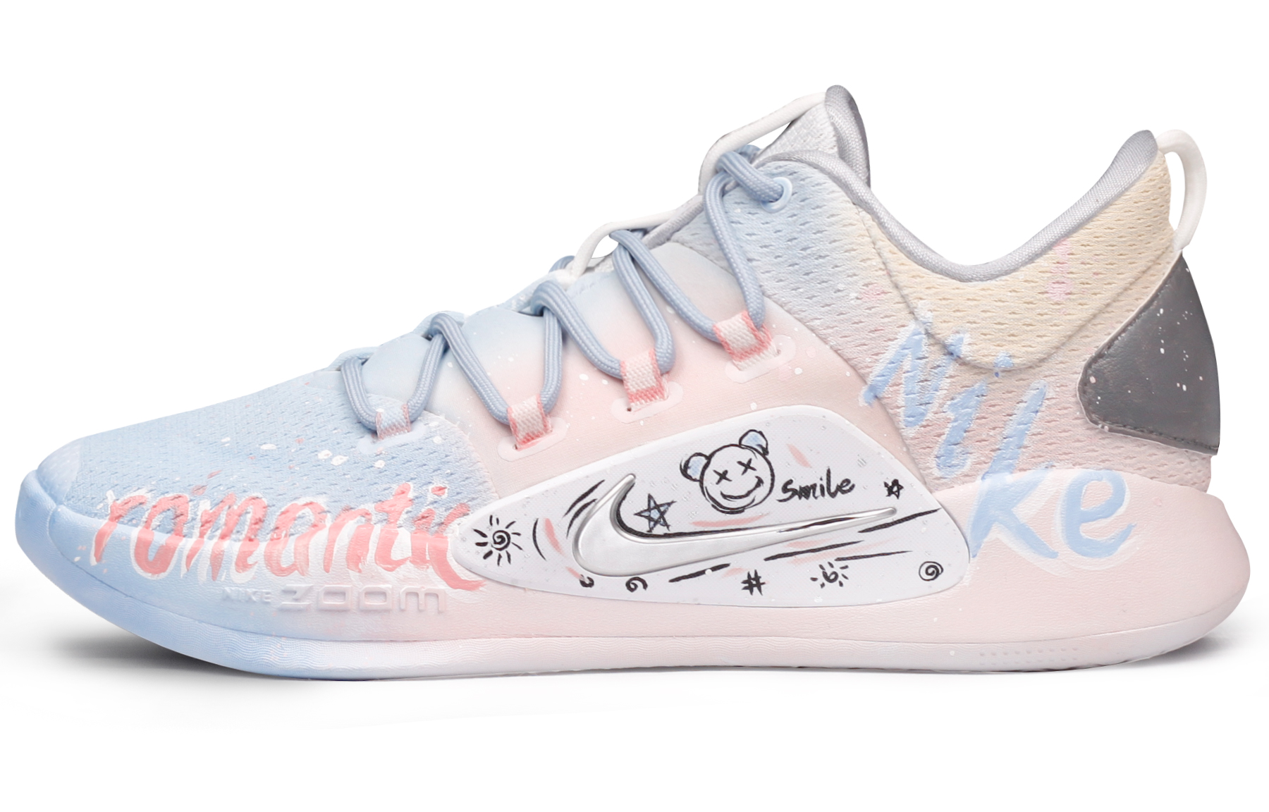 Order [Kasut Custom] Nike Hyperdunk X Low 'Pink Putih Graffiti' AR0465-100(Team41-渐变篮球鞋)