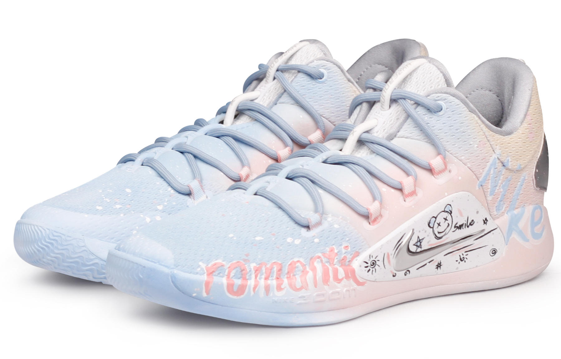 Shop [Kasut Custom] Nike Hyperdunk X Low 'Pink Putih Graffiti' AR0465-100(Team41-渐变篮球鞋)